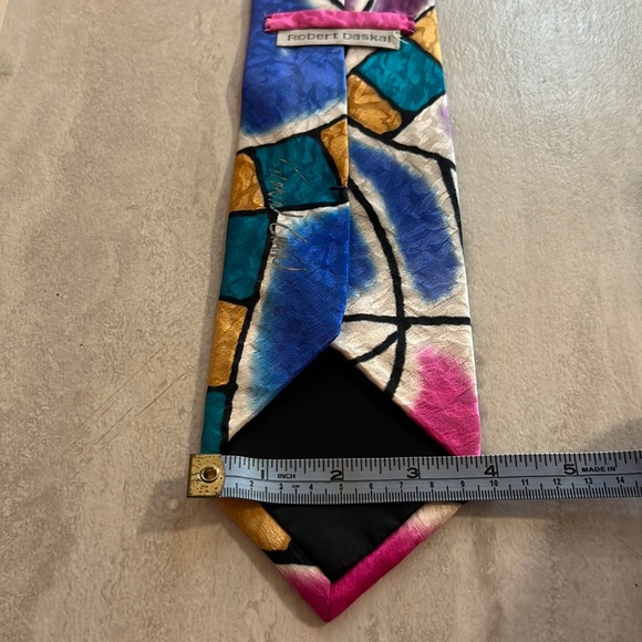 Vintage Robert Daskal handpainted silk tie - Picture 4 of 6